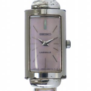 ラサール LASSALE 腕時計 ウォッチ クォーツ スクエア ロゴ シェル文字盤 シルバー色 1E20-3D00