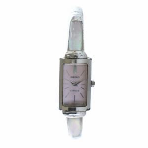 SEIKO ラサール LASSALE 腕時計 ウォッチ クォーツ スクエア ロゴ シェル文字盤 シルバー色 1E20-3D00