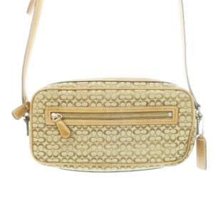 ショルダーバッグ ミニ スクエア キャンバス レザー シグネチャー ベージュ 6341 /AH5 GY11