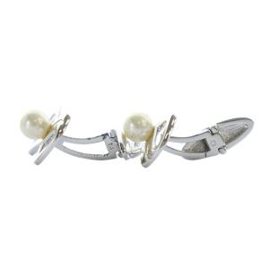 mimi&roger カフスボタン アクセサリー 真珠 パール ロゴ 6mm シルバー色 GY11 /MQ