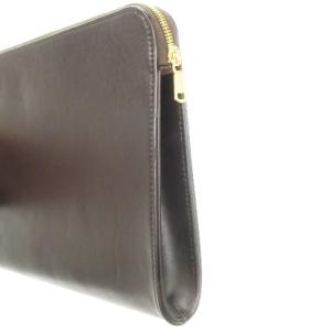 MACKINTOSH LONDON ブリーフケース ビジネスバッグ ドキュメントケース クラッチバッグ レザー ロゴ 内側チェック 茶 ダークブラウン