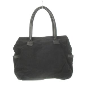 BURBERRY BLUE LABEL トートバッグ キャンバス レザー ロゴ ハトメリング 黒 ブラック /AH11 GY11