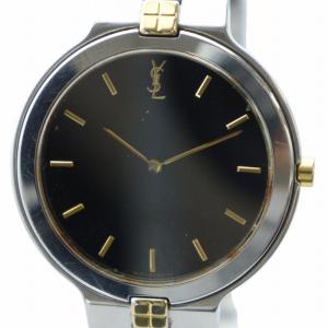 腕時計 ウォッチ クォーツ 黒文字盤 ロゴ シルバー色 9620-H13821 GY18 /MQ