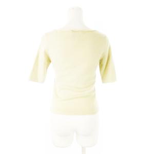 SYBILLA ニット セーター スクエアネック 五分袖 半袖 ニット刺繍 花柄 唐草 40 S ベージュ /CK31