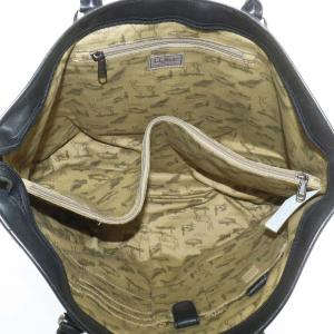 L.L.BEAN トートバッグ レザー 裏地アニマル柄 黒 ブラック OYV37 /XZ GY18