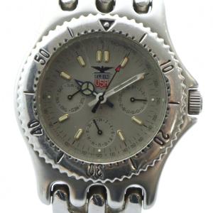 腕時計 ウォッチ クォーツ クロノグラフ グレー文字盤 ロゴ シルバー色 FK-527-A GY18 /MQ