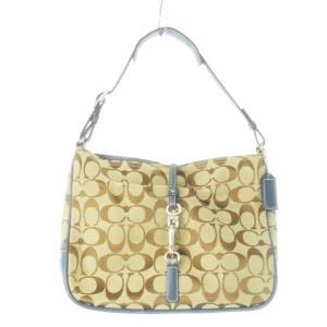 ハンドバッグ ワンショルダー キャンバス レザー 革 シグネチャー 青 ブルー F19730 /CK4