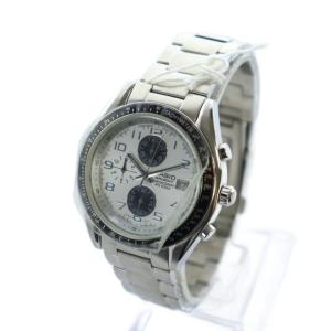 CASIO アージェント 腕時計 ウォッチ クォーツ 白文字盤 クロノグラフ カレンダー付き ロゴ シルバー色 ARG-500D-7AJF