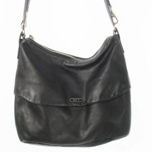 ショルダーバッグ 2way リュックサック デイパック レザー 革 ロゴプレート 黒 ブラック /CK15