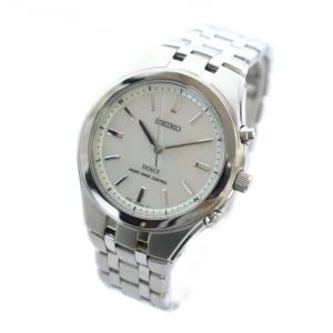 SEIKO ジャンク品 ドルチェ 腕時計 ウォッチ 電波ソーラー シェル文字盤 ロゴ シルバー色 5B21-0AC0