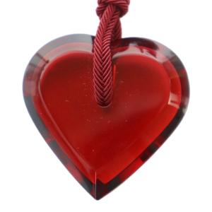 アラフォリ ネックレス アクセサリー ペンダント ロゴ クリスタル ハート クリア 赤 レッド GY18