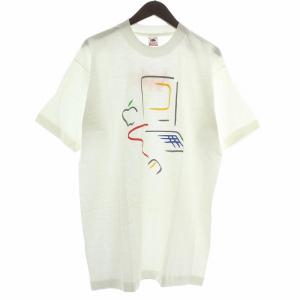 90s Apple Promo T 企業T Tシャツ カットソー 半袖 クルーネック ロゴ プリント L
