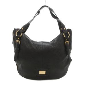 トートバッグ ショルダーバッグ レザー ロゴプレート 黒 ブラック /UO GY18