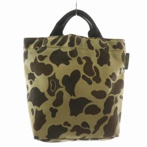 ヴィンテージ ハンドバッグ トート キャンバス ダックカモ 迷彩柄 総柄 ベージュ 茶色 ブラウン /XZ