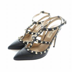 パンプス スタッズ 36.5 ブラック