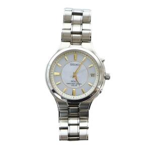 SEIKO DOLCE 腕時計 ソーラー デイト カレンダー付き シルバーカラー 7B22-0AK0
