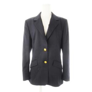テーラードジャケット 総裏地 シングル ウール 金ボタン 紺 ネイビー /CK25 GY11