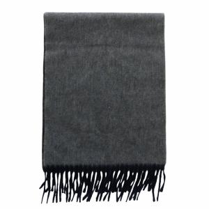 カシミヤ100% マフラー ストール フリンジ バイカラー グレー 紺