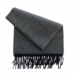 カシミヤ100% マフラー ストール フリンジ バイカラー グレー 紺