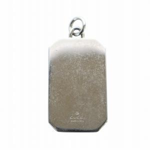 GUCCI ネックレス トップのみ アクセサリー ペンダント ロゴ GG柄 レザー シルバー色 GY17 /MQ OH