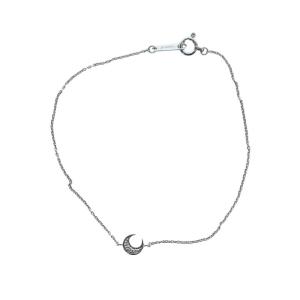 ブレスレット アクセサリー ラインストーン ムーン 月モチーフ ロゴ K10刻印 シルバー色 GY17