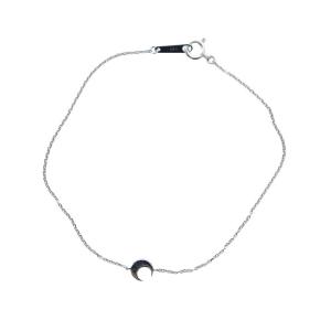 canal4℃ ブレスレット アクセサリー ラインストーン ムーン 月モチーフ ロゴ K10刻印 シルバー色 GY17