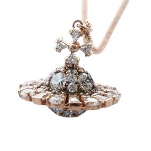 ペンダント ラインストーン オーブ ピンクゴールドカラー