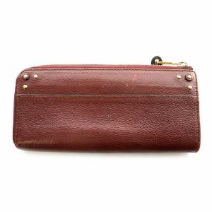 Chloe パディントン 長財布 レザー カデナ L字ファスナー パドロック 南京錠 スタッズ 赤 レッド ワインレッド/MP