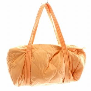 SEE BY CHLOE トートバッグ ハンドバッグ ナイロン レザー 皮革 パッチ キルティング ロゴ オレンジ 01-13-98-65