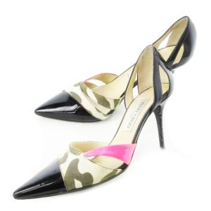 パンプス ハイヒール ピンヒール ポインテッドトゥ レザー 革 エナメル スエード 切替 カモフラ 迷彩柄