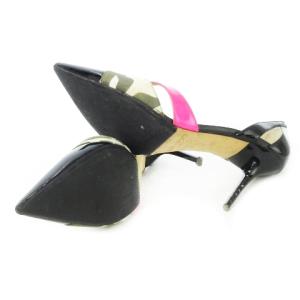 JIMMY CHOO パンプス ハイヒール ピンヒール ポインテッドトゥ レザー 革 エナメル スエード 切替 カモフラ 迷彩柄