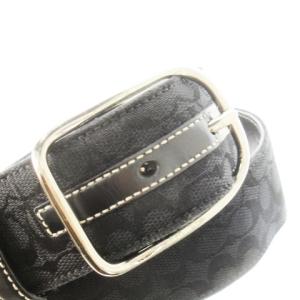 COACH ベルト キャンバス レザー 革 シグネチャー S 黒 ブラック 8573 /CK25 GY18