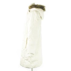 Eddie Bauer EddieBauer ダウンコート ロング丈 フーディ ファー付き 650フィル ダブルジップ 比翼 MP 白 ホワイト /CK22