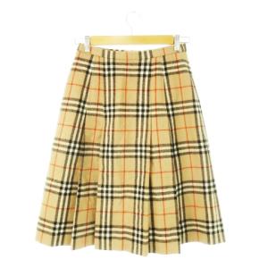 burberrys プリーツスカート ウール ノバチェック ベージュ ブラウン