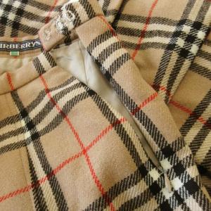 burberrys プリーツスカート ウール ノバチェック ベージュ ブラウン