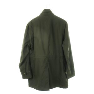 J.PRESS スタンドカラーコート ジップアップ 比翼 ロング丈 キルティングライナー付き L 緑 カーキ /CK5