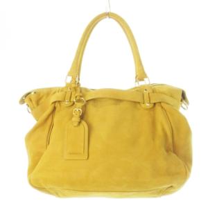 ハンドバッグ 2way ショルダーバッグ レザー 革 スキン ロゴチャーム 黄 イエロー /CK14 GY18