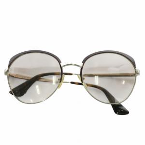 眼鏡 サングラス メタルフレーム グラデーション ラウンド べっ甲柄 ロゴ 5920 シルバー色 ボルドー