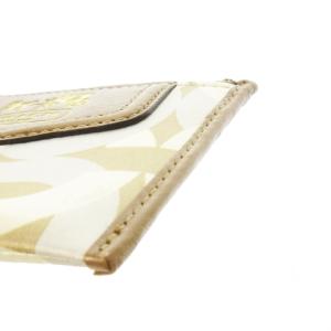 COACH コインケース 小銭入れ ナイロン レザー 革 オプアート ロゴ リング付き ベージュ 43312 /CK4