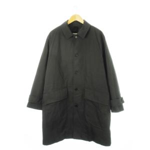 ステンカラーコート ロング丈 ダウンライナー付き コットン L チャコール グレー /CK6 GY18