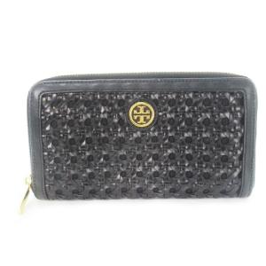 長財布 ロングウォレット 小銭入れあり ラウンド レザー 革 イントレチャート ロゴ 黒 ブラック /CK31