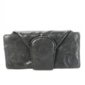 長財布 シボ革 ブラック