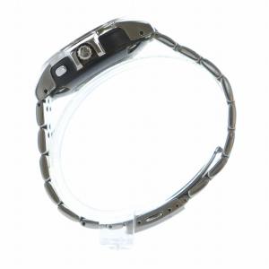 CITIZEN エコドライブ 腕時計 ウォッチ ソーラー カレンダー付き 黒文字盤 ロゴ シルバー色 A412-T002595