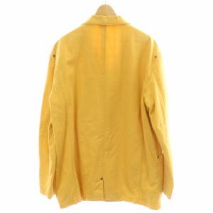 Papas カバーオール アウター ブルゾン テーラード チェンジボタン チェック柄 総裏地 48 M 黄 イエロー