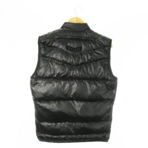 DIESEL ダウンベスト ジップアップ フード収納 ロゴ M 黒 ブラック /AO12 GY18
