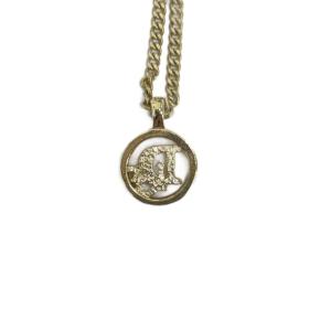 Christian Dior ネックレス アクセサリー ペンダント ロゴ サークル 刻印 ゴールド色 GY11 /MQ OH