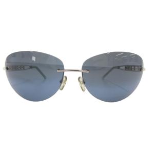 FENDI サングラス メガネ アイウェア リムレス カラーレンズ ロゴ ラインストーン 6514 120 紺 ネイビー