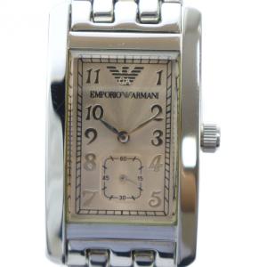 腕時計 ウォッチ クォーツ スモールセコンド スクエア ロゴ シルバー色 AR-0106 GY18 /MQ