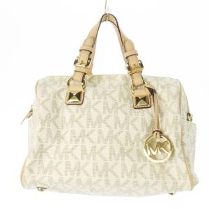 ハンドバッグ ミニボストン 2way ショルダーバッグ PVC レザー 革 MKシグネチャー チェーン