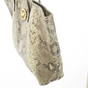 MICHAEL Michael Kors トートバッグ ビッグサイズ 大容量 レザー 革 パイソン型押し ロゴ グレー /CK19 GY18